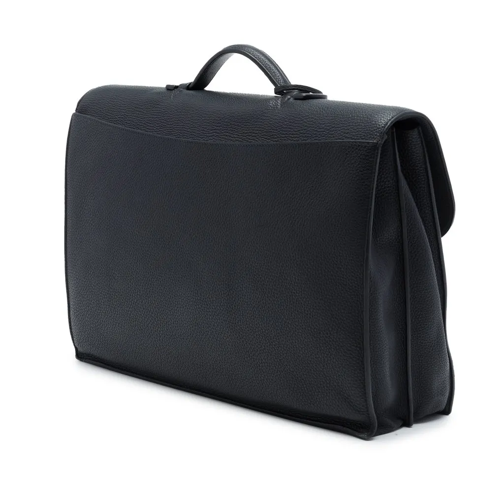 Hermès Togo Sac a Depeches 41 Black Leather Good - Back View