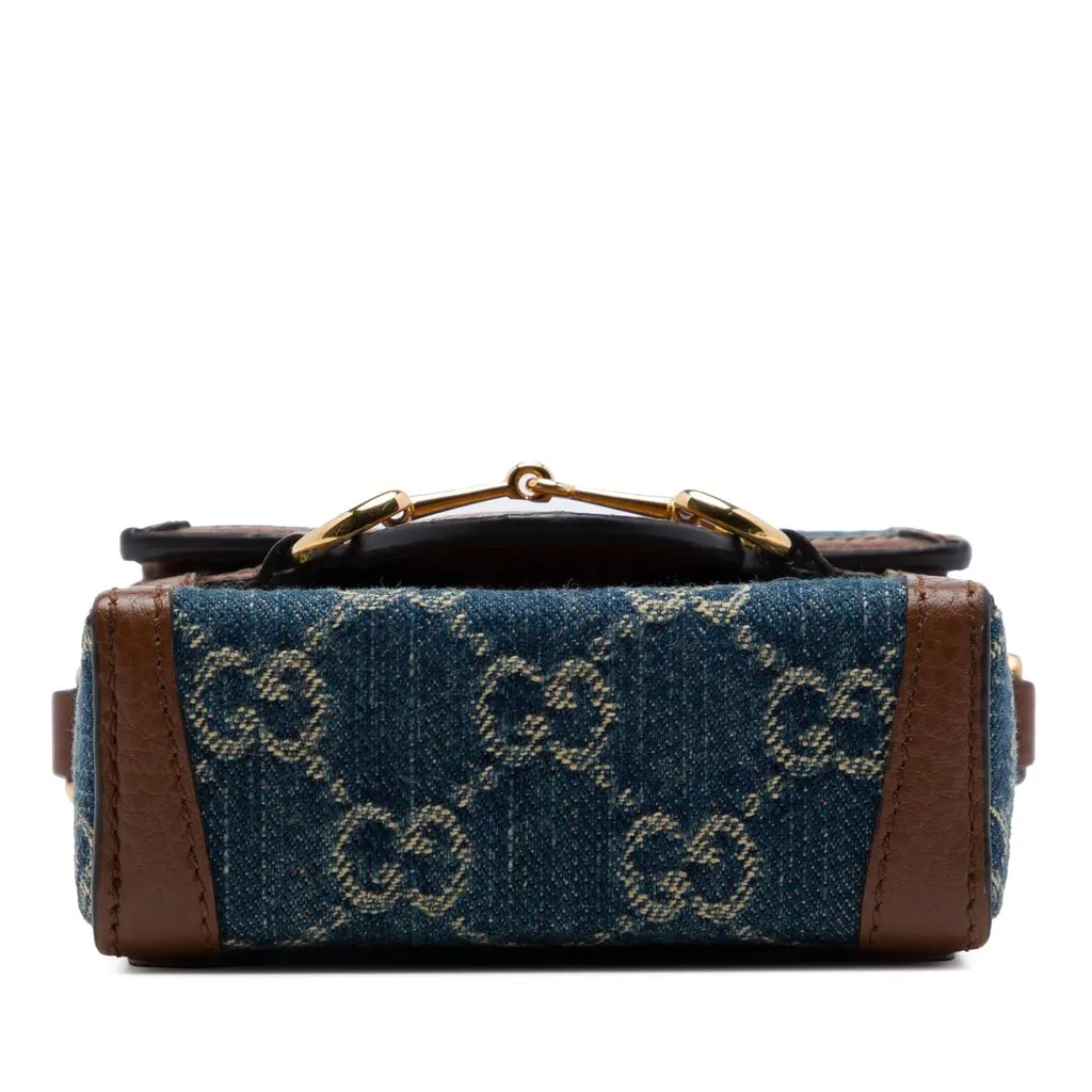 Gucci Mini GG Denim Horsebit 1955 Crossbody Blue Very good - Inside View