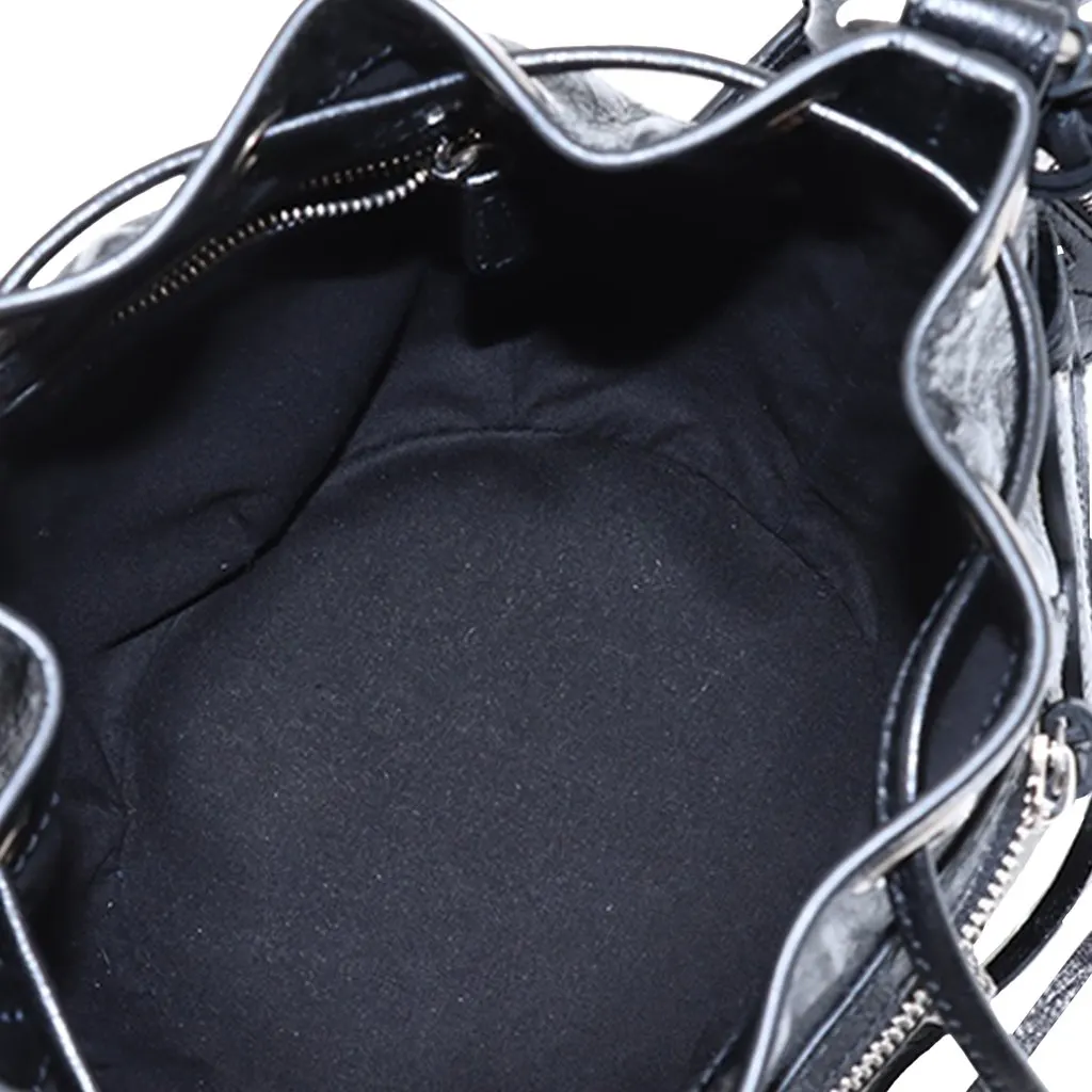 Balenciaga Lambskin Le Cagole Bucket Bag XS Black Leather Good - Box View