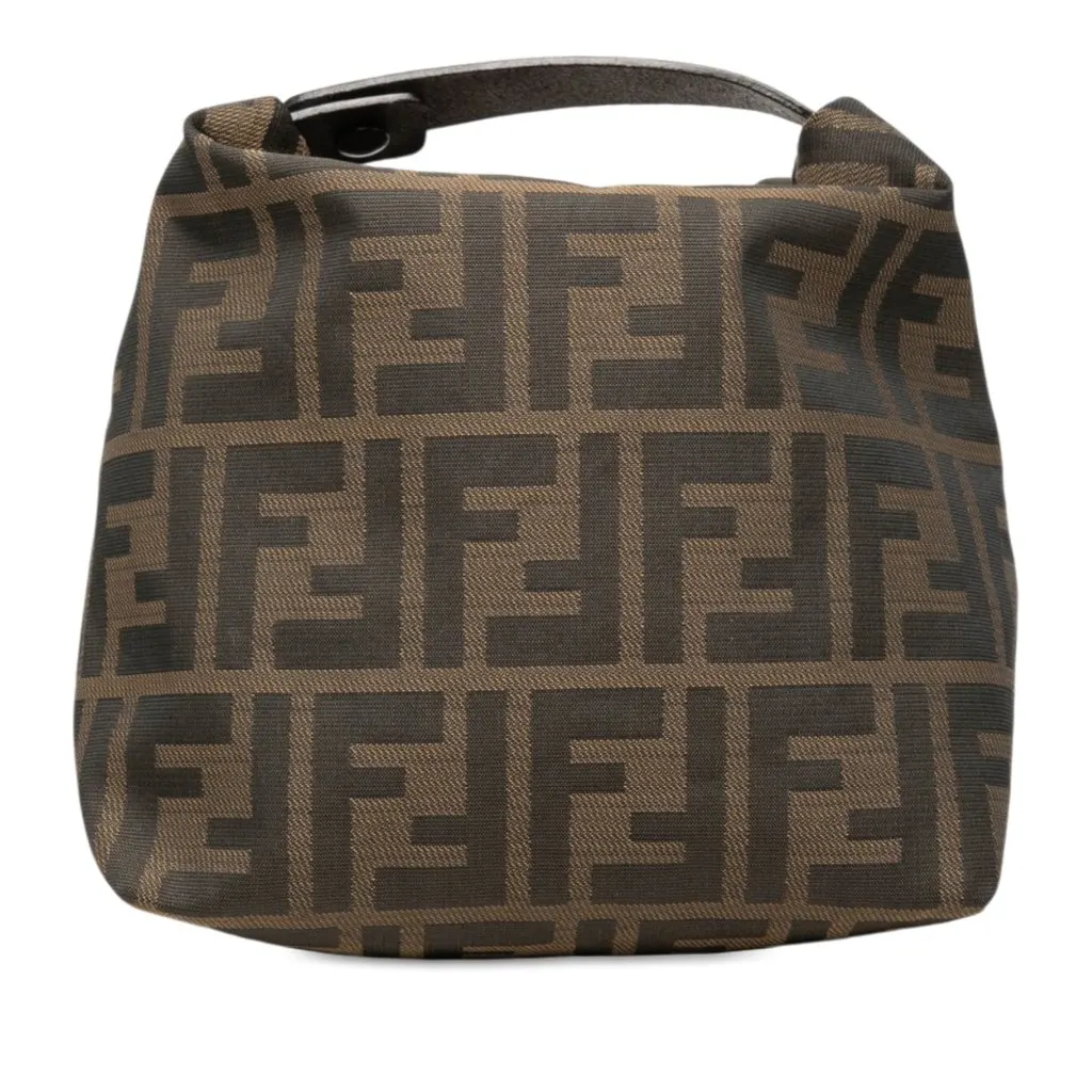 Fendi Zucca Canvas Handbag Brown Very good - Front View