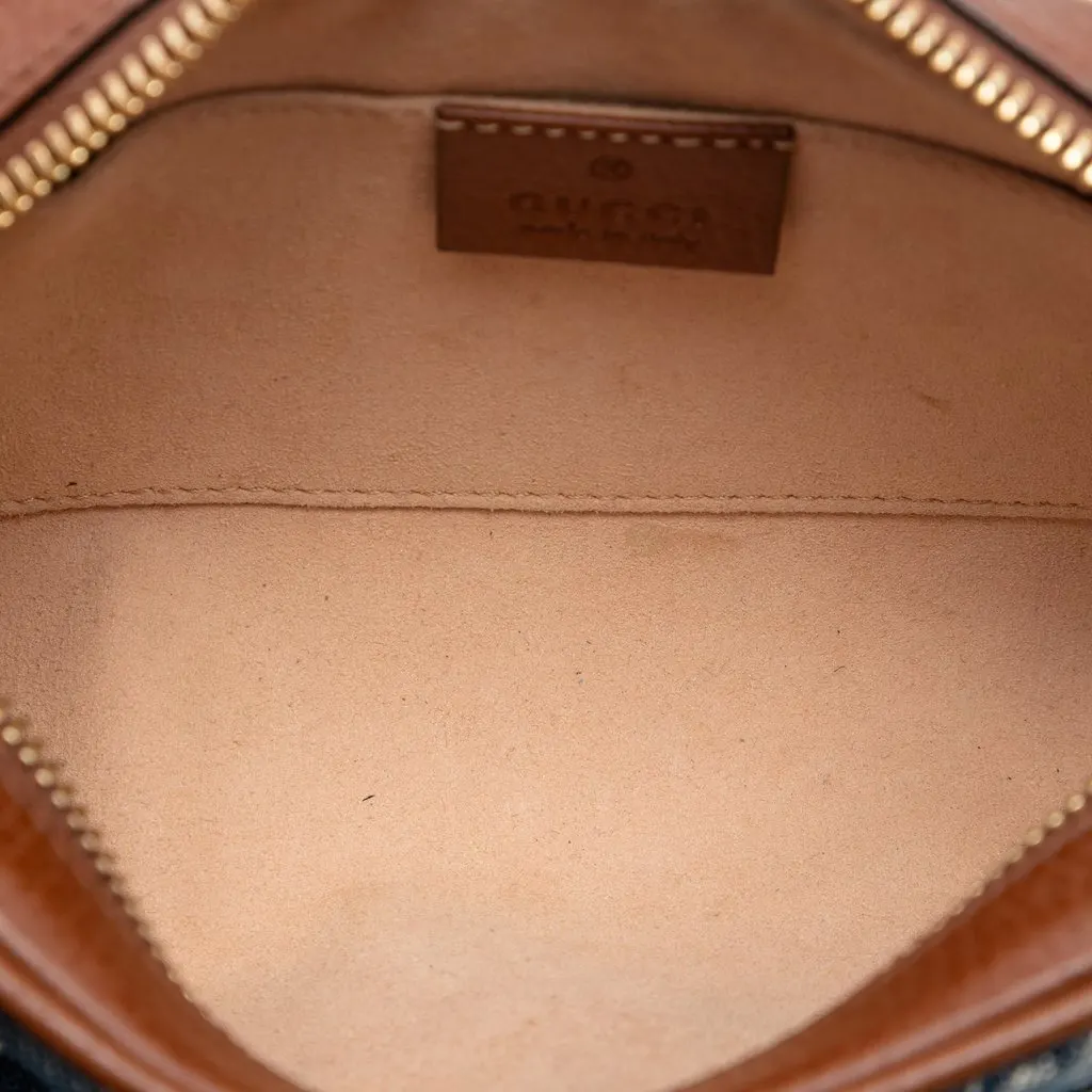 Gucci Mini GG Denim Ophidia Crossbody Blue Very good - Model View