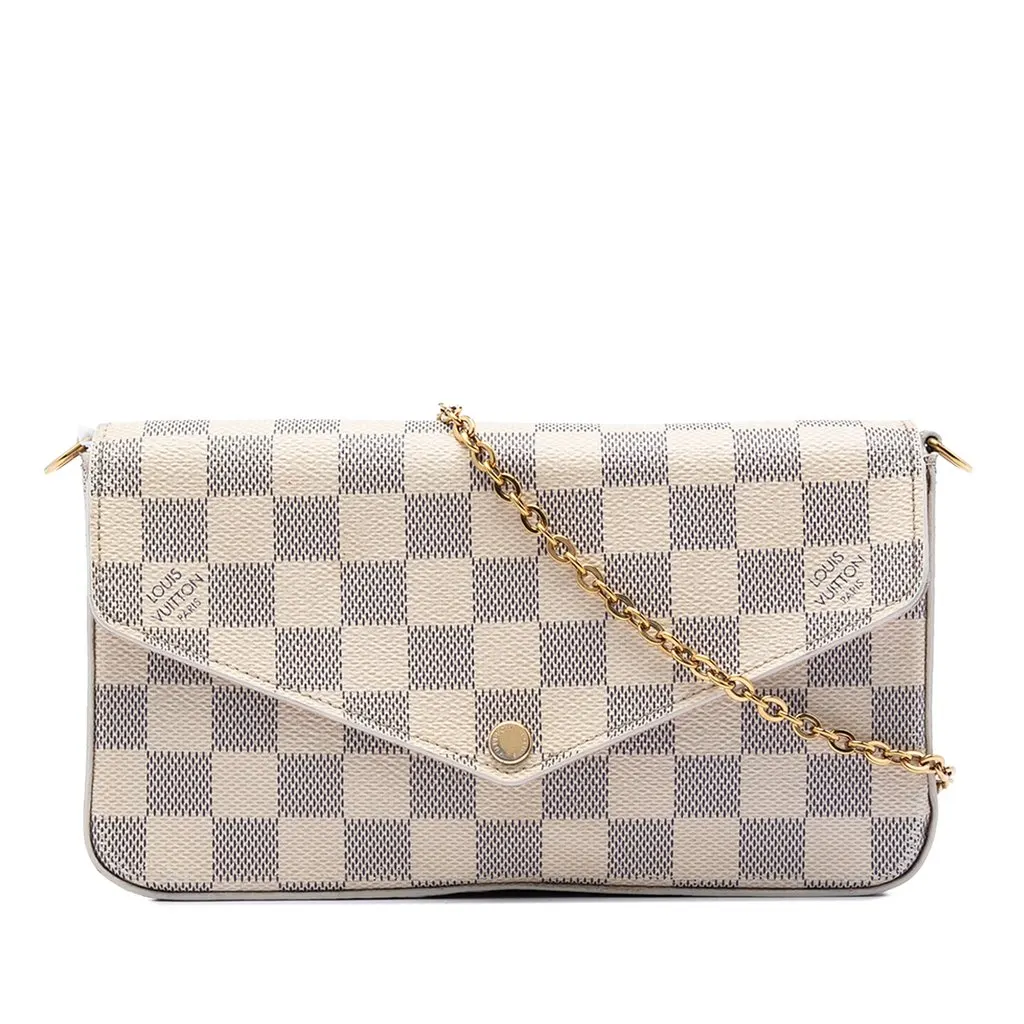 Louis Vuitton Damier Azur Pochette Felicie White Very good - Front View