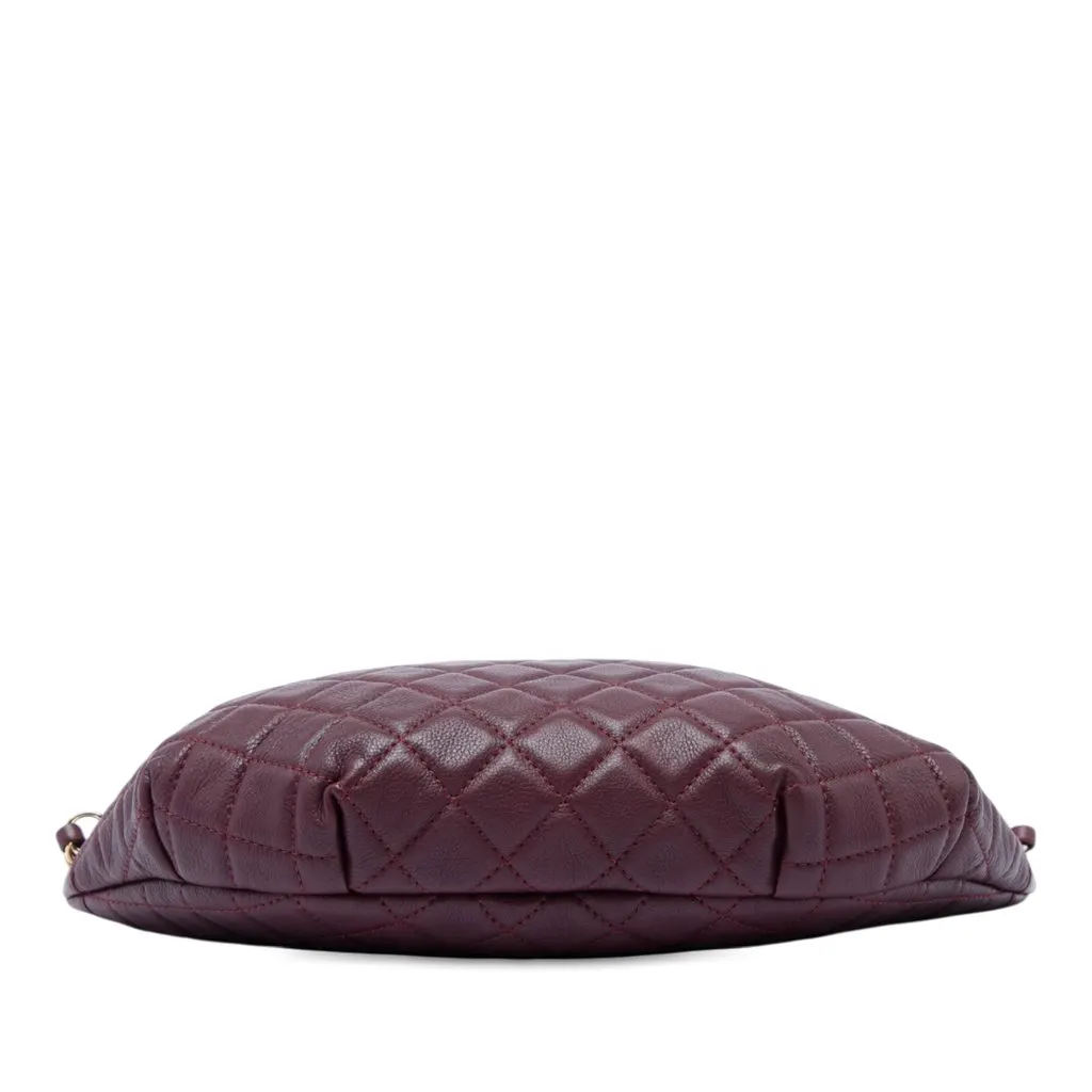 Chanel Quilted Calfskin Banane Waist Bag Red Leather Very good - Inside View