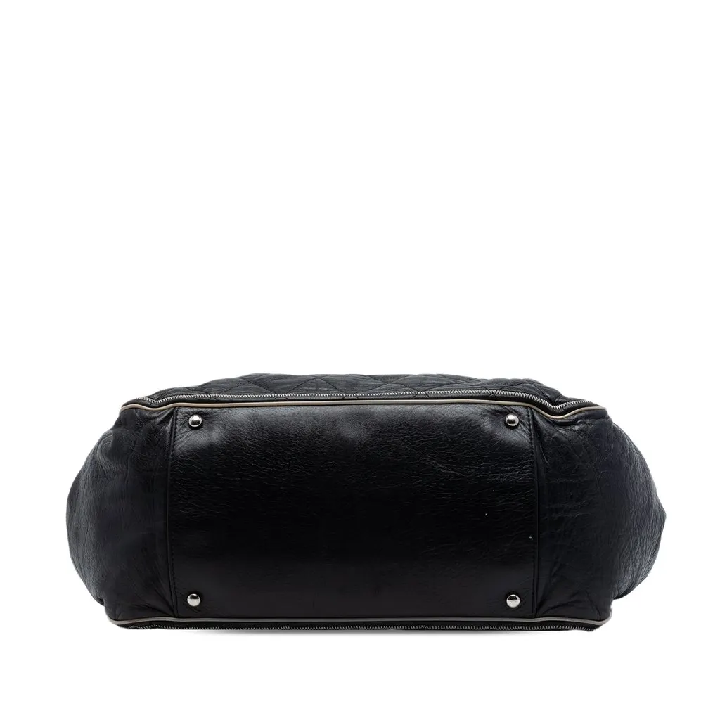 Chanel Quilted Lambskin East West Mademoiselle Accordion Flap Black Leather Very good - Inside View