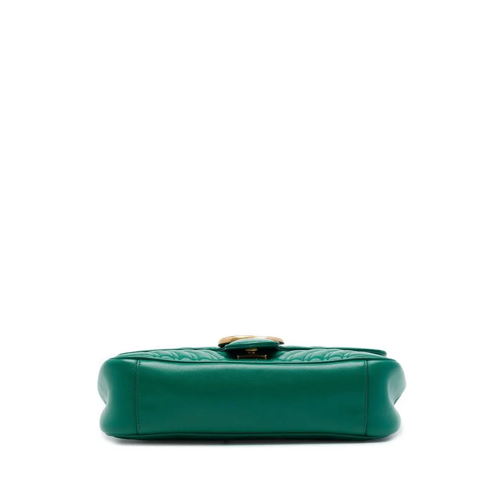 Gucci Medium GG Marmont Matelasse Leather Shoulder Bag Green Leather Very good - Inside View
