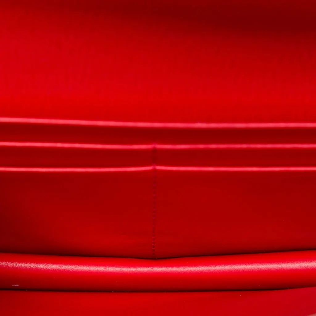 Prada Vitello Move Clutch with Chain Red Leather Very good - Model View