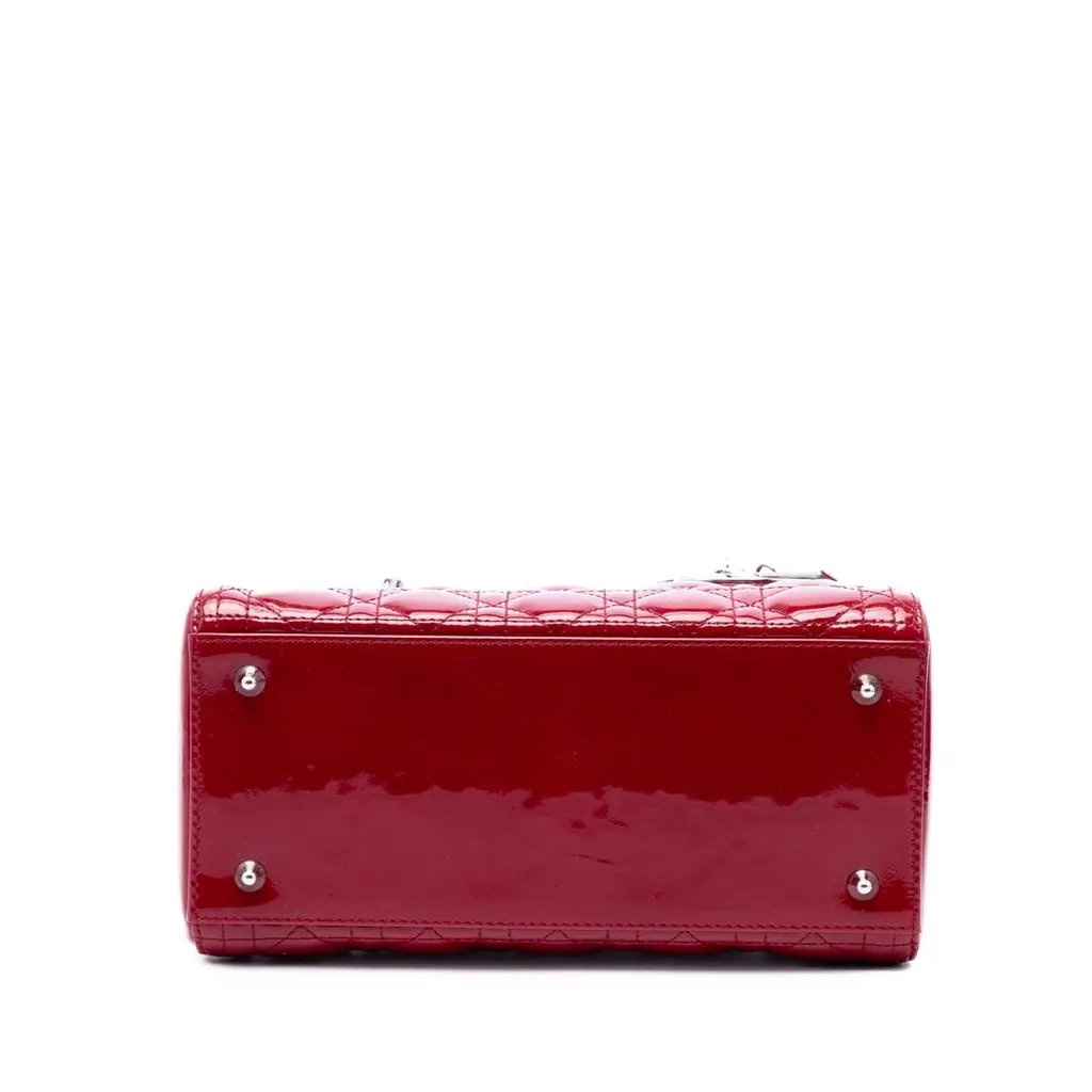 Dior Medium Patent Cannage Lady Dior Red Leather Very good - Inside View
