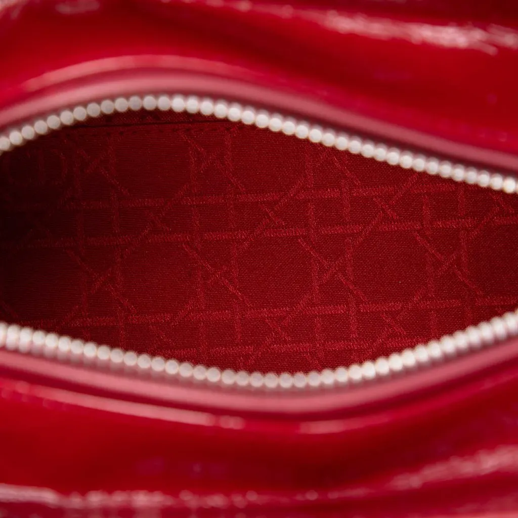 Dior Medium Patent Cannage Lady Dior Red Leather Very good - Model View