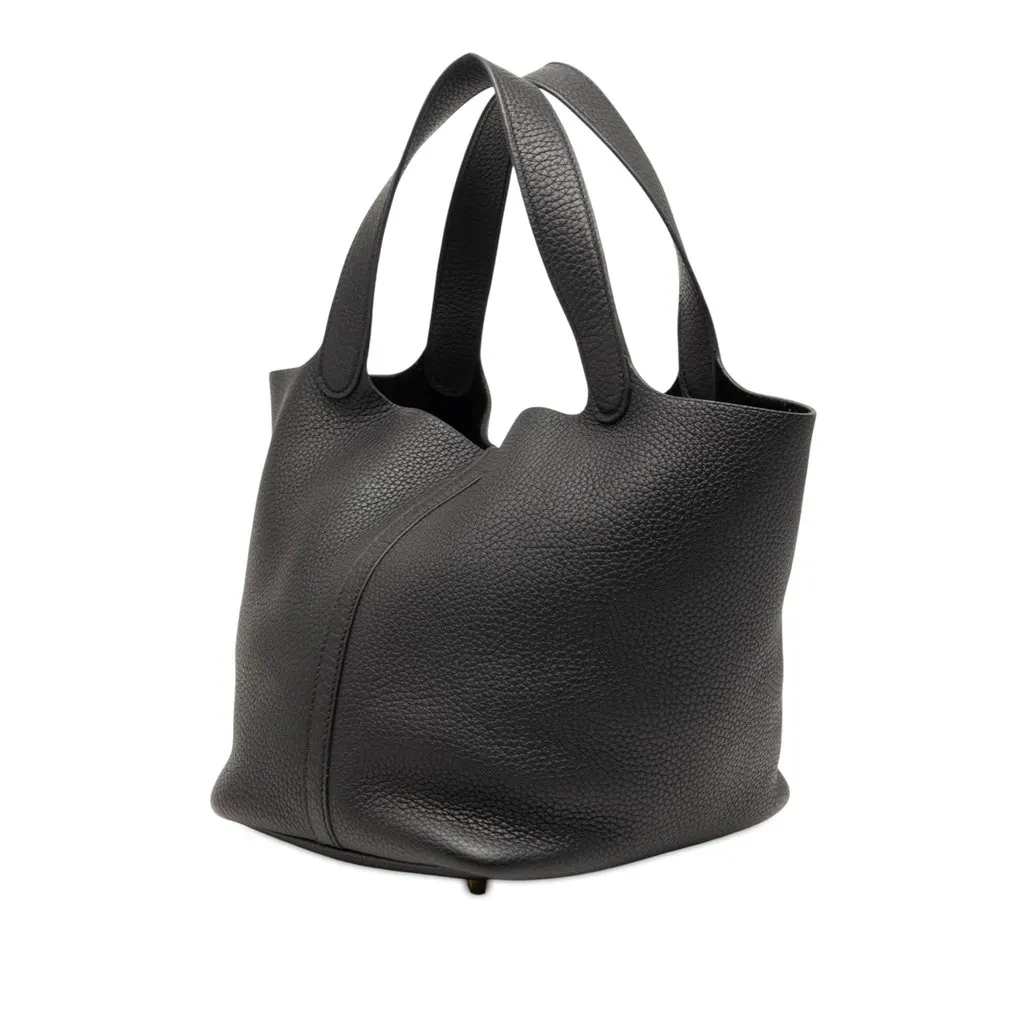 Hermès Clemence Picotin Lock 22 Black Leather Very good - Back View