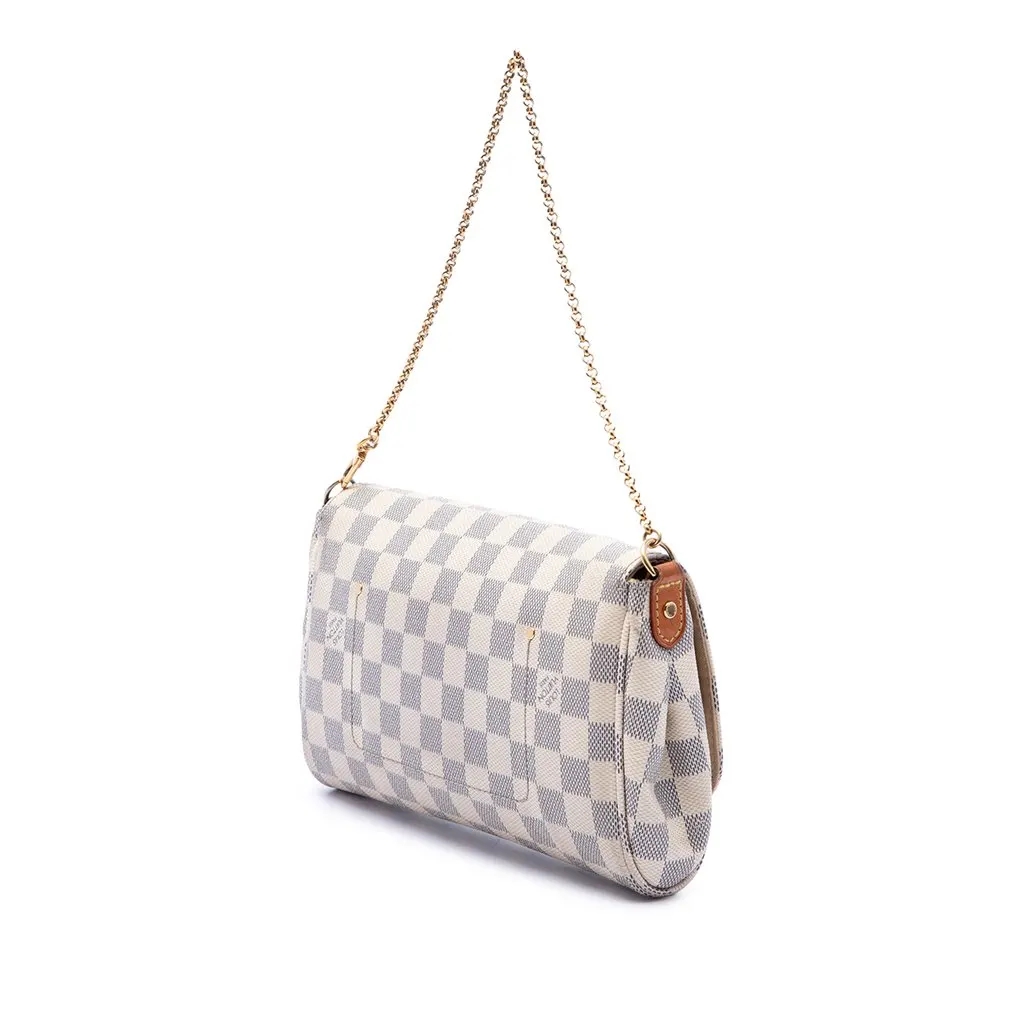 Louis Vuitton Damier Azur Favorite MM White Canvas Very good - Back View