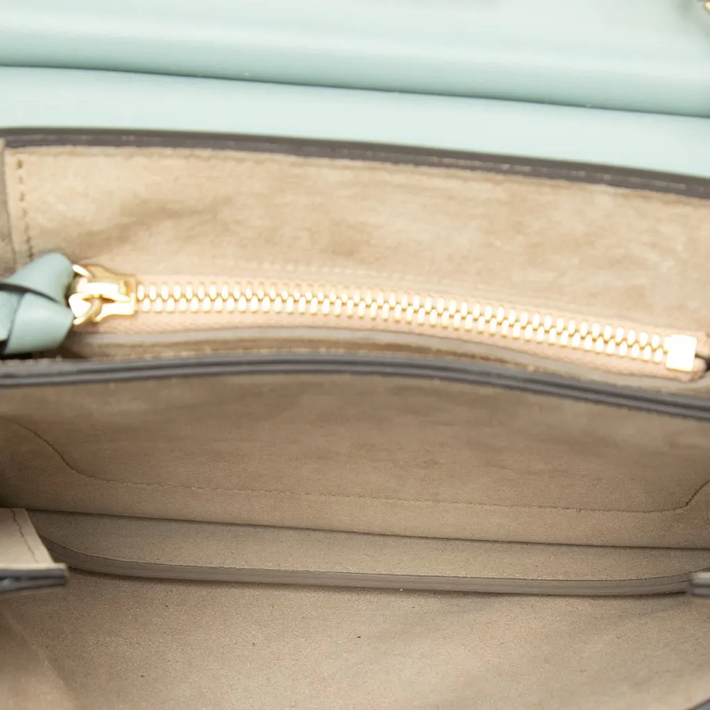 Chloé Small Calfskin and Suede Faye Satchel Blue Leather Very good - Model View