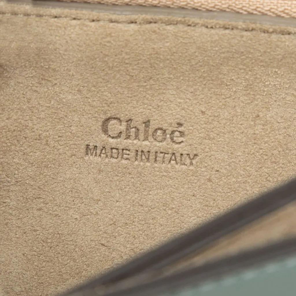 Chloé Small Calfskin and Suede Faye Satchel Blue Leather Very good - Box View