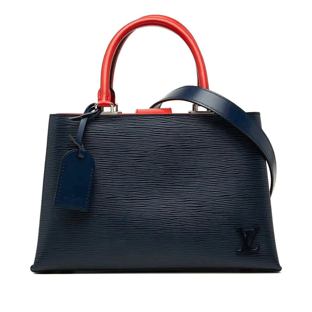 Louis Vuitton Epi Kleber PM Blue Leather Very good - Front View