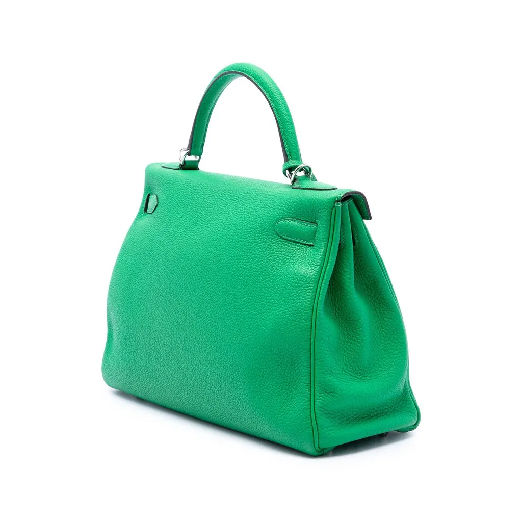 Hermès Togo Kelly II Retourne 32 Green Leather Very good - Back View