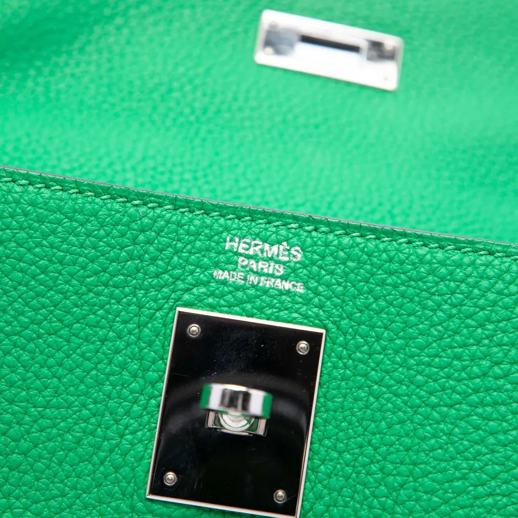Hermès Togo Kelly II Retourne 32 Green Leather Very good - Box View