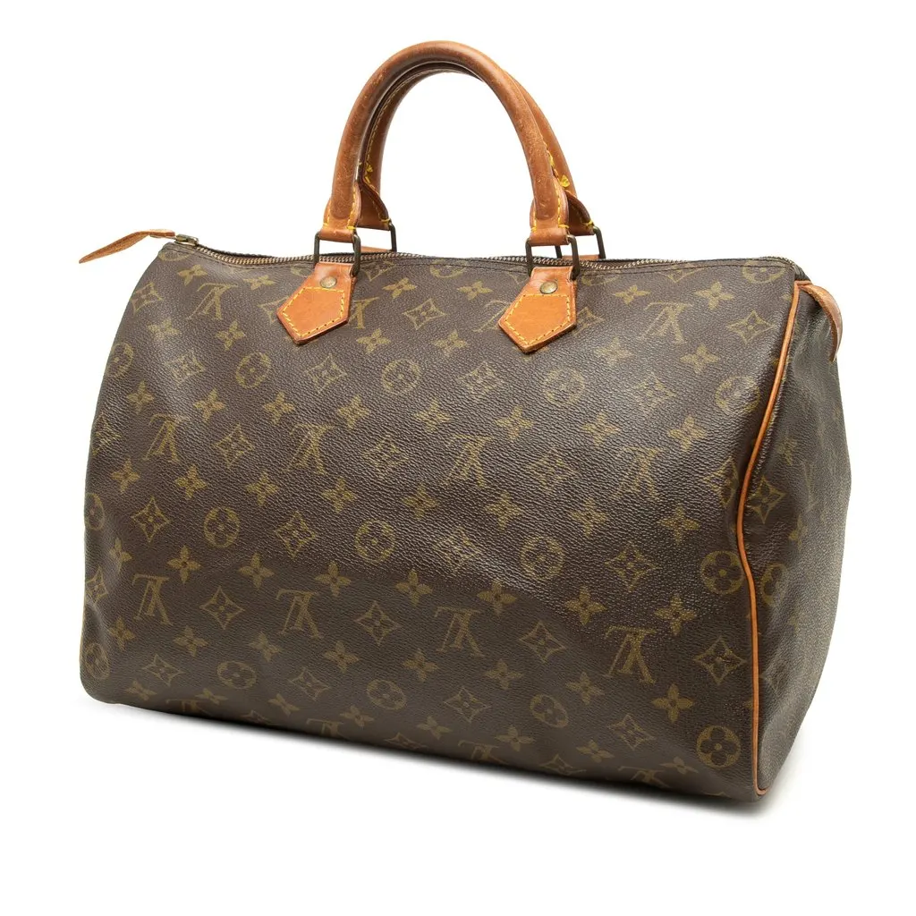 Louis Vuitton Monogram Speedy 35 Brown Canvas Good - Back View