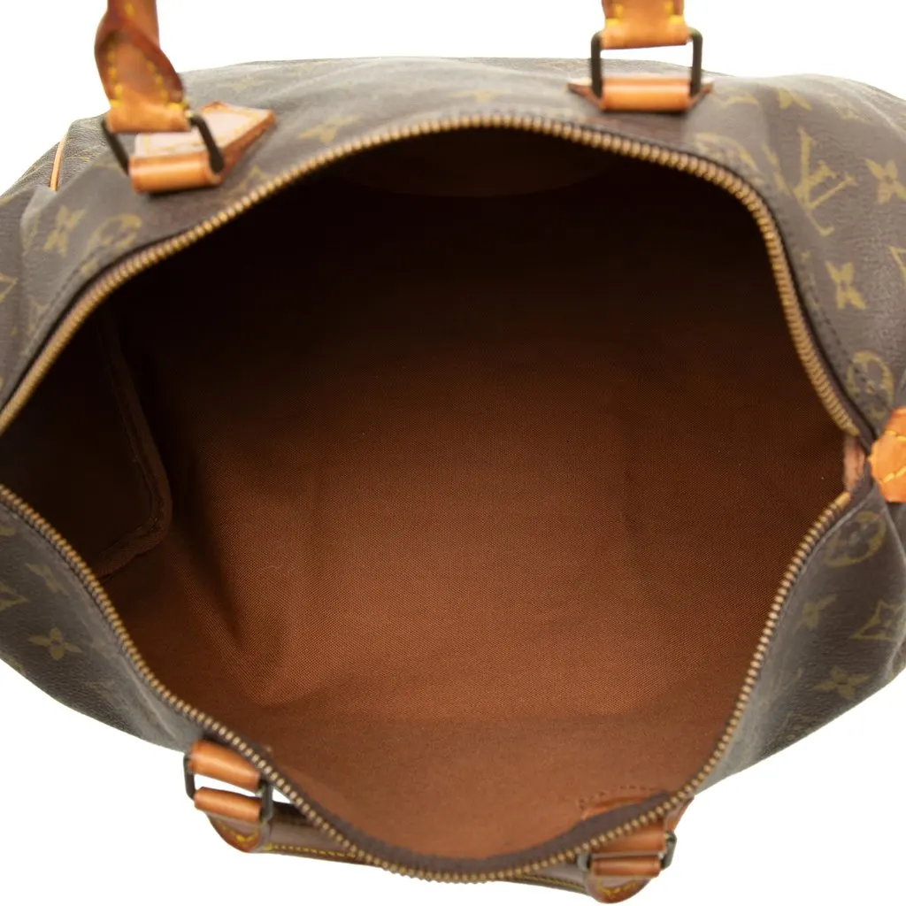 Louis Vuitton Monogram Speedy 35 Brown Canvas Good - Model View