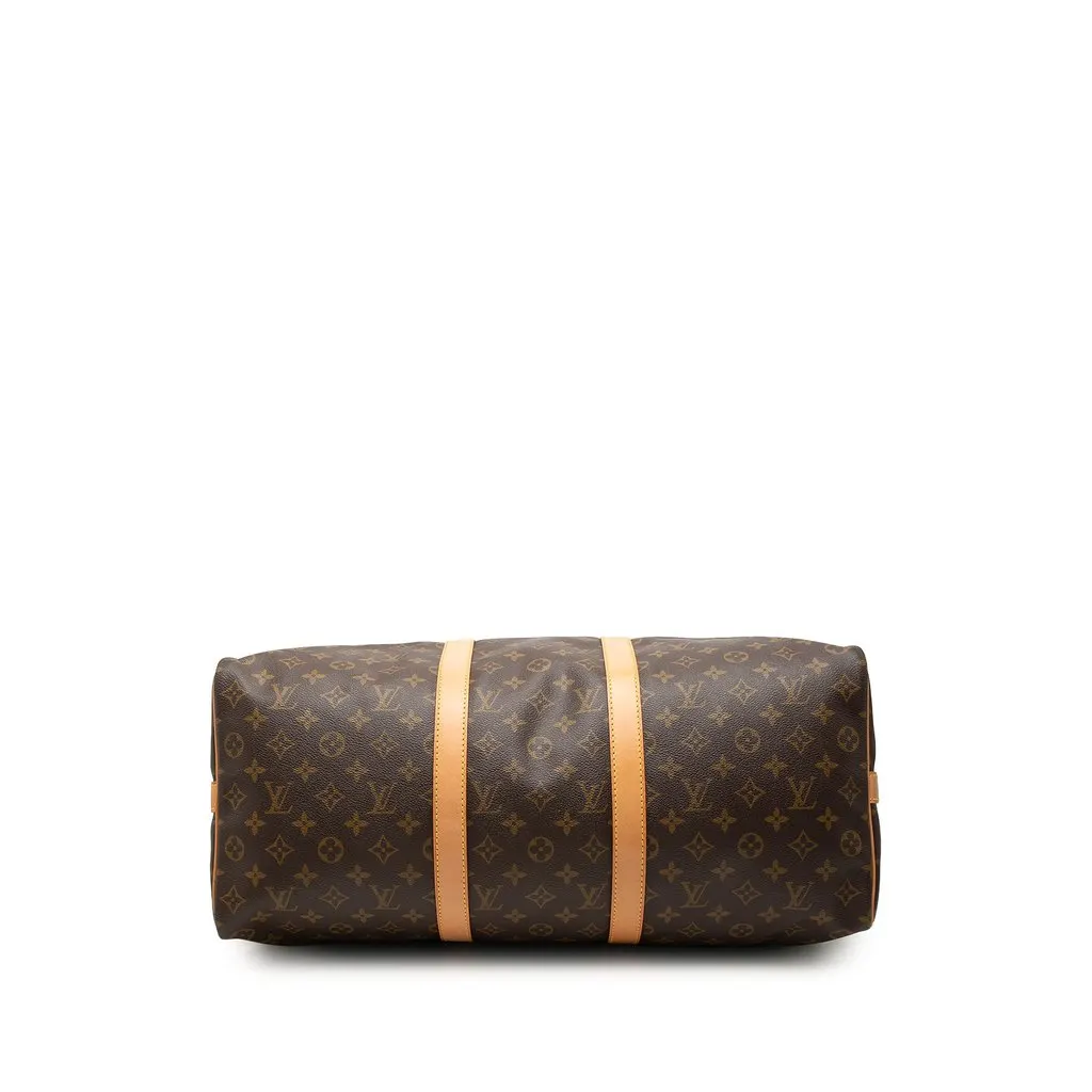 Louis Vuitton Monogram Keepall Bandouliere 50 Brown Canvas Good - Inside View