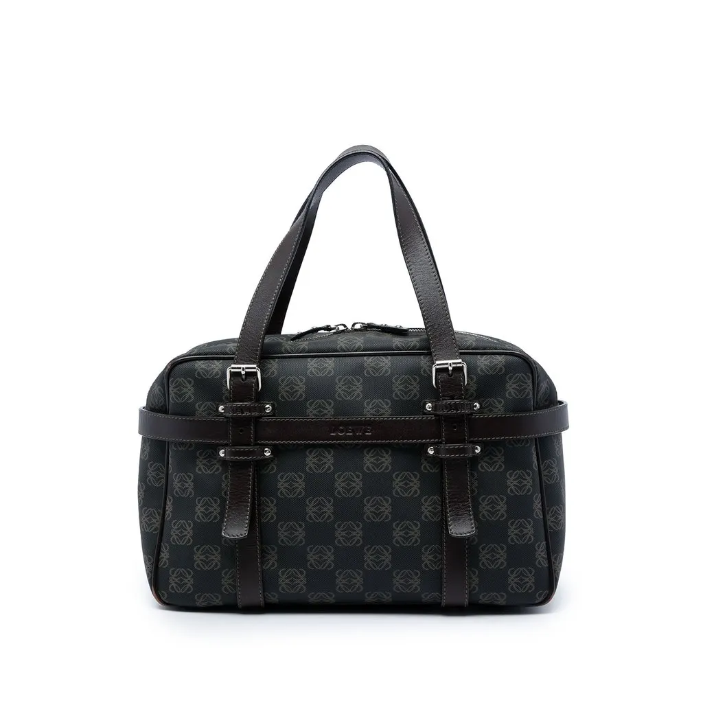 LOEWE Anagram Coated Canvas Handbag Brown Very good - Front View
