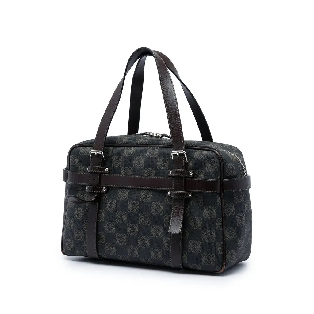 LOEWE Anagram Coated Canvas Handbag Brown Very good - Back View