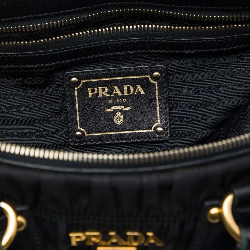 Prada Tessuto Gaufre Satchel Black Polyamide Good - Box View