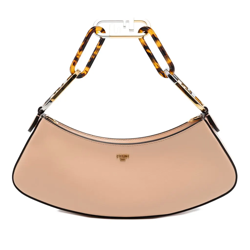 Fendi Leather O Lock Swing Satchel Pink Leather Good - Front View