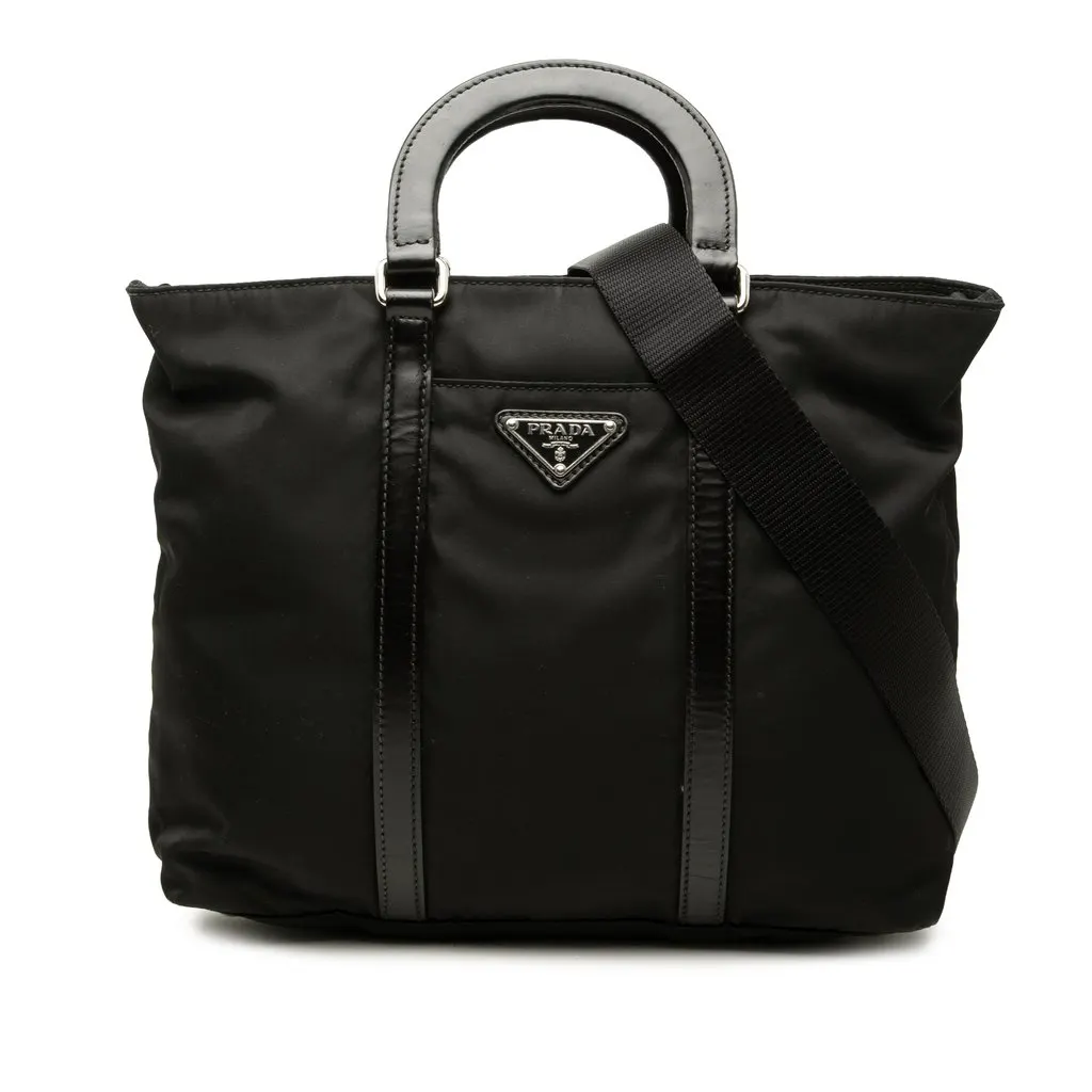 Prada Tessuto Satchel Black Polyamide Good - Front View