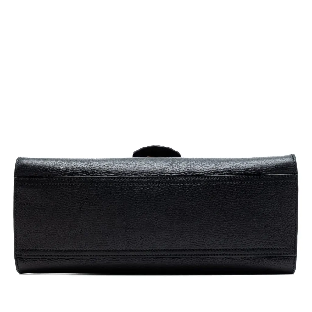 Gucci Small GG Marmont Grained Calfskin Top Handle Satchel Black Leather Very good - Inside View