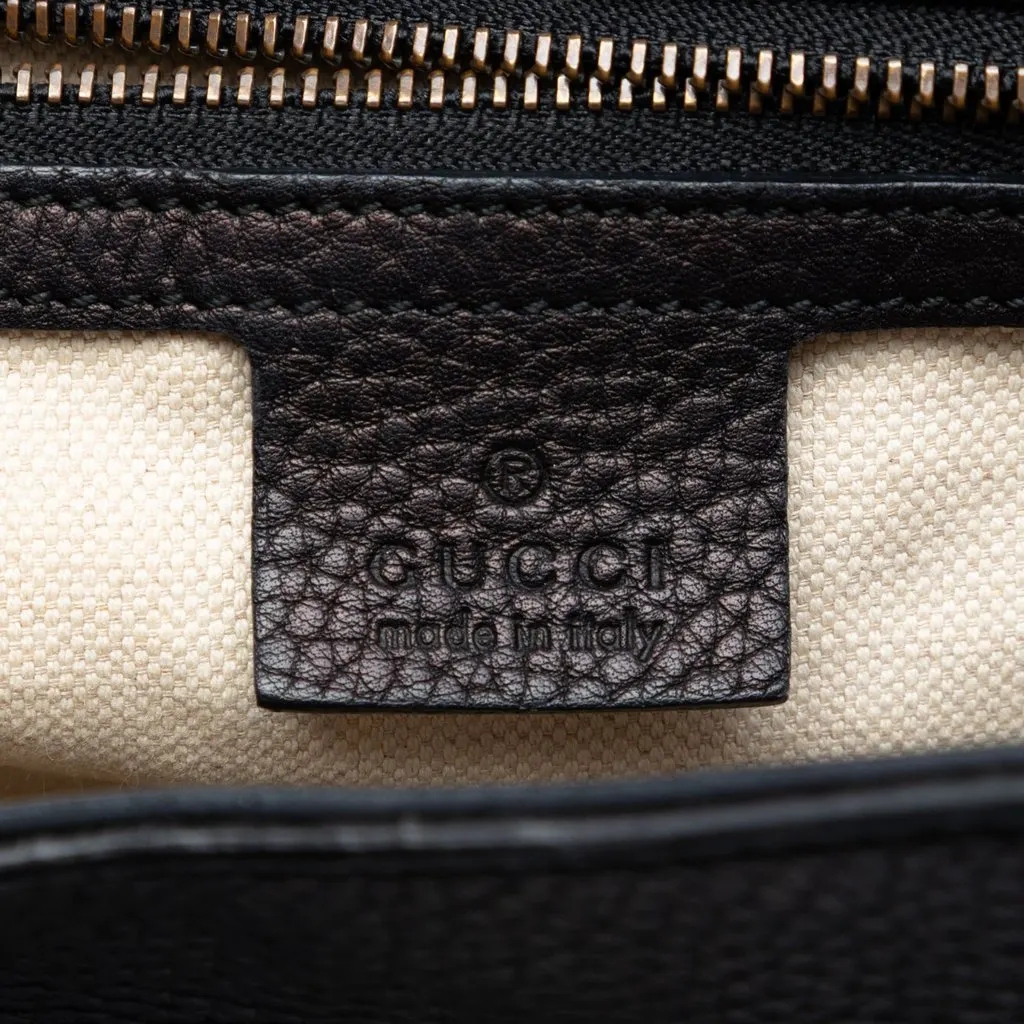 Gucci Small GG Marmont Grained Calfskin Top Handle Satchel Black Leather Very good - Box View