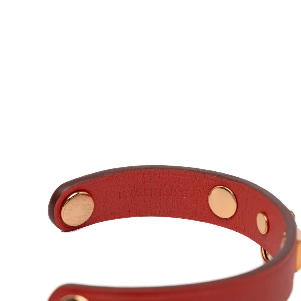 Hermès Swift Rivale Glove Clip Red Leather Very good - Model View