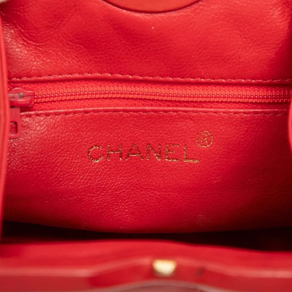 Chanel CC Quilted Lambskin Frame Belt Bag Red Leather Very good - Box View