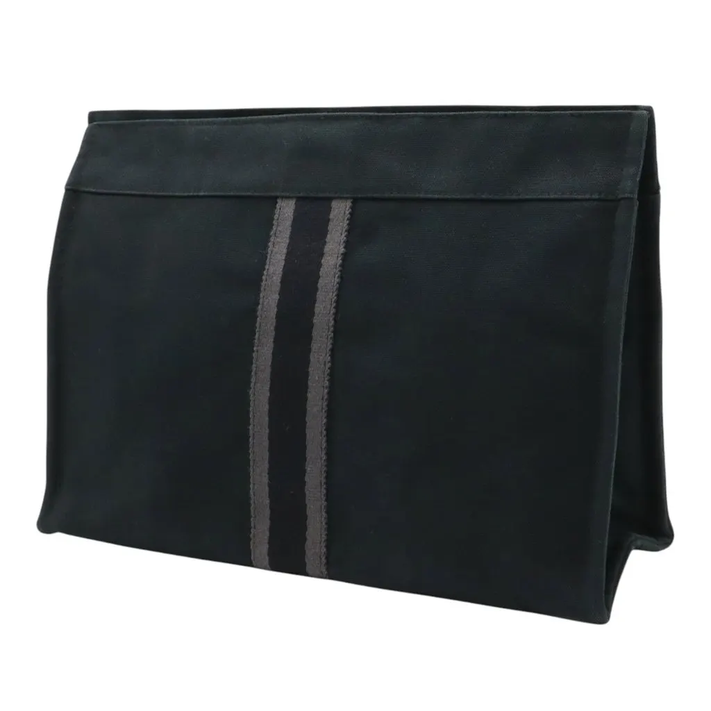 Hermès Canvas Fourre Tout Clutch Black Very good - Back View