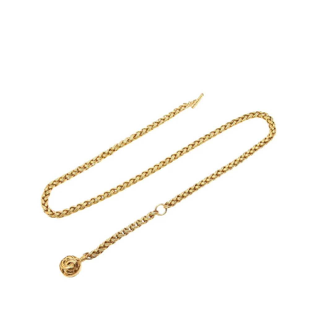 Chanel CC Gold Plated Chain Charm Belt Gold Metal Very good - Front View