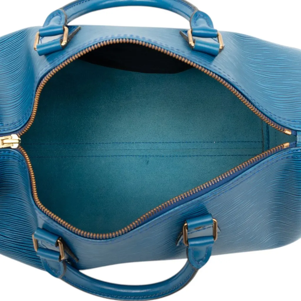 Louis Vuitton Epi Speedy 35 Blue Leather Very good - Model View