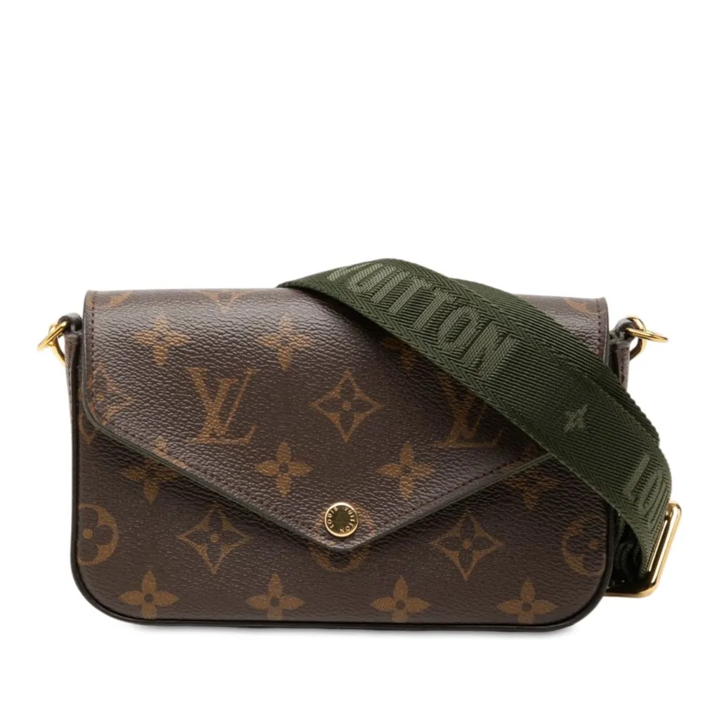 Louis Vuitton Monogram Felicie Strap And Go Brown Canvas Very good - Front View