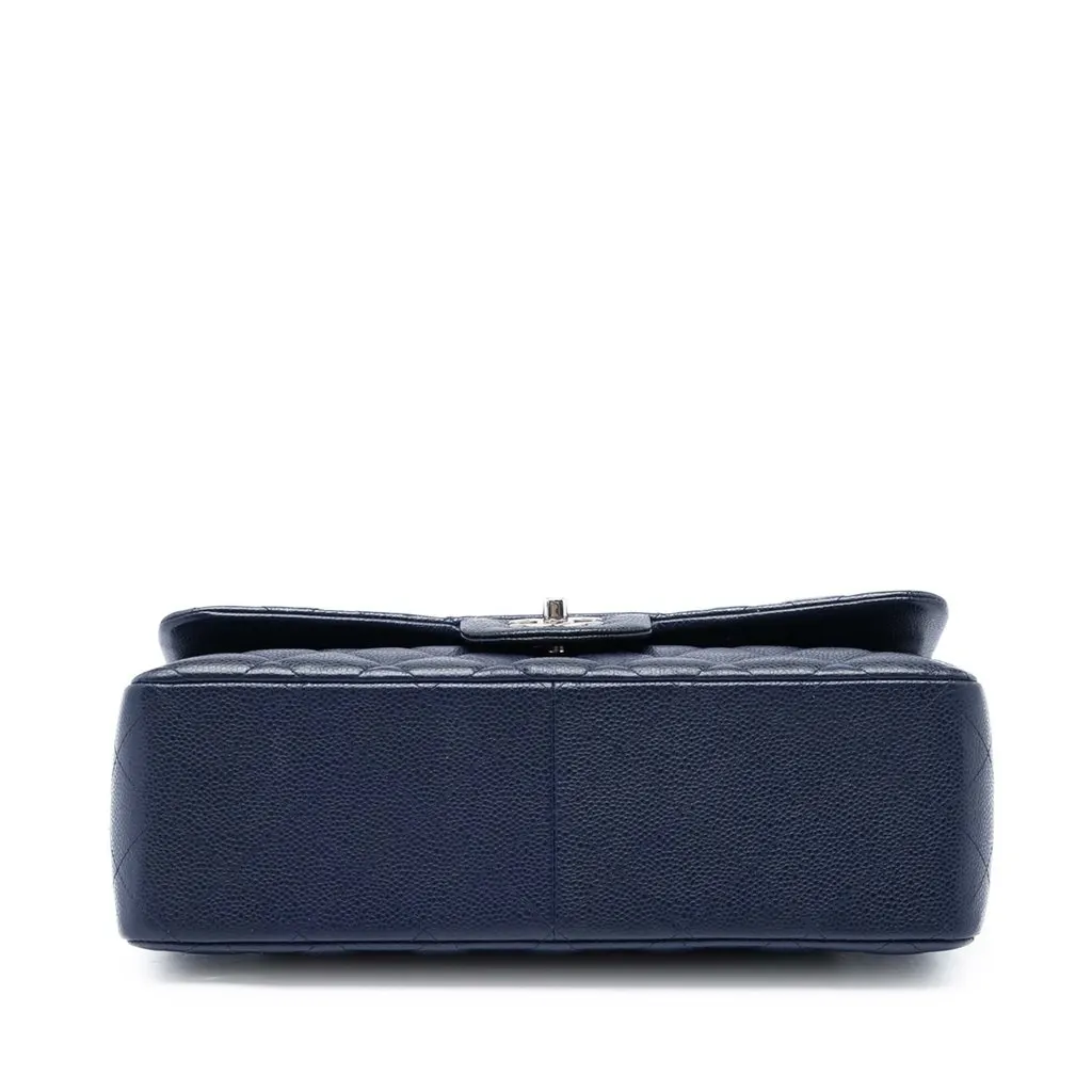 Chanel Jumbo Classic Caviar Double Flap Blue Leather Very good - Inside View