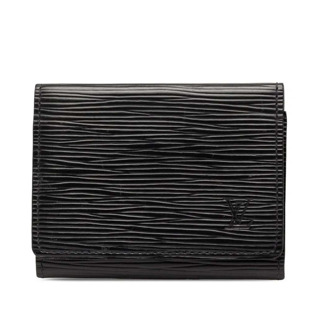 Louis Vuitton Epi Envelope Business Card Holder Black Leather Very good - Front View