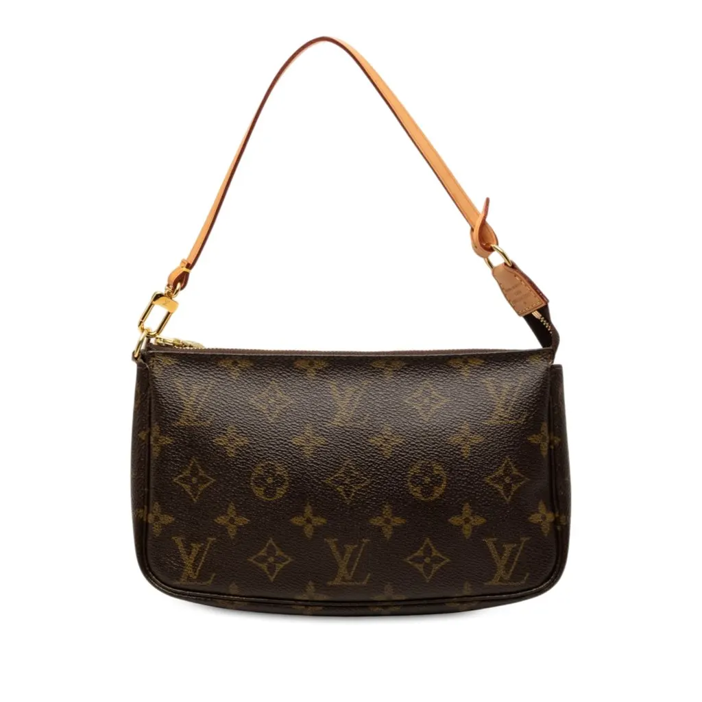 Louis Vuitton Monogram Pochette Accessoires Brown Good - Front View