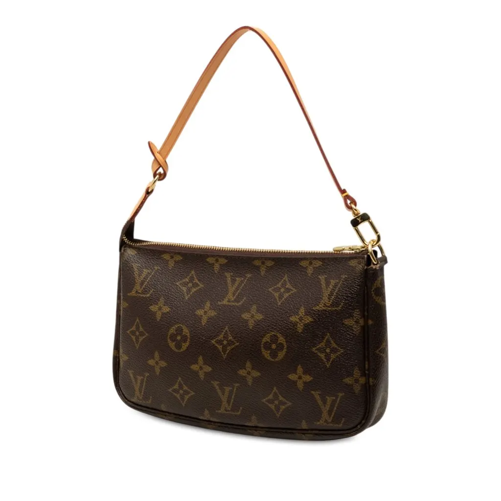 Louis Vuitton Monogram Pochette Accessoires Brown Good - Back View