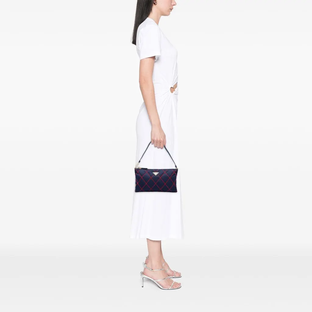 Prada Impuntu Tessuto Shoulder Bag Blue Polyamide Very good - Box View