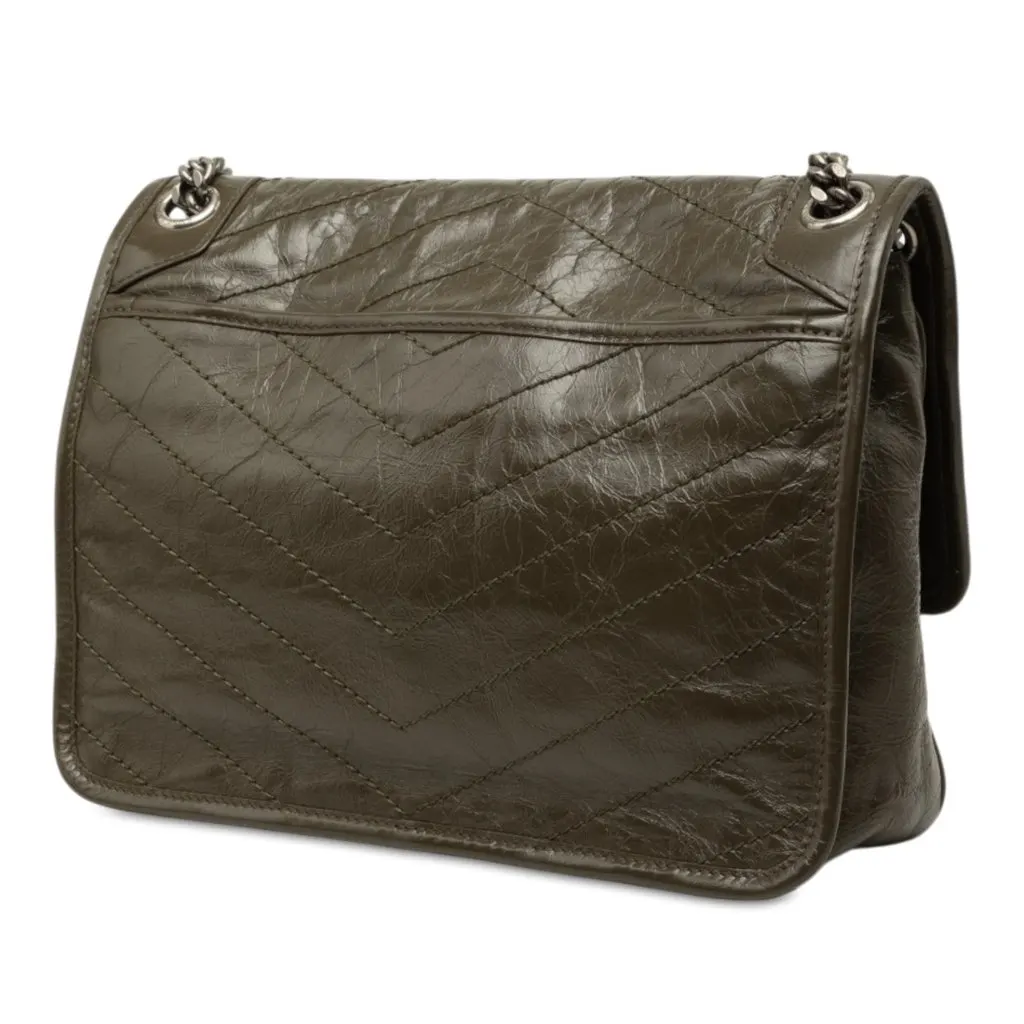 Saint Laurent Medium Crinkled Calfskin Niki Brown Leather Very good - Back View