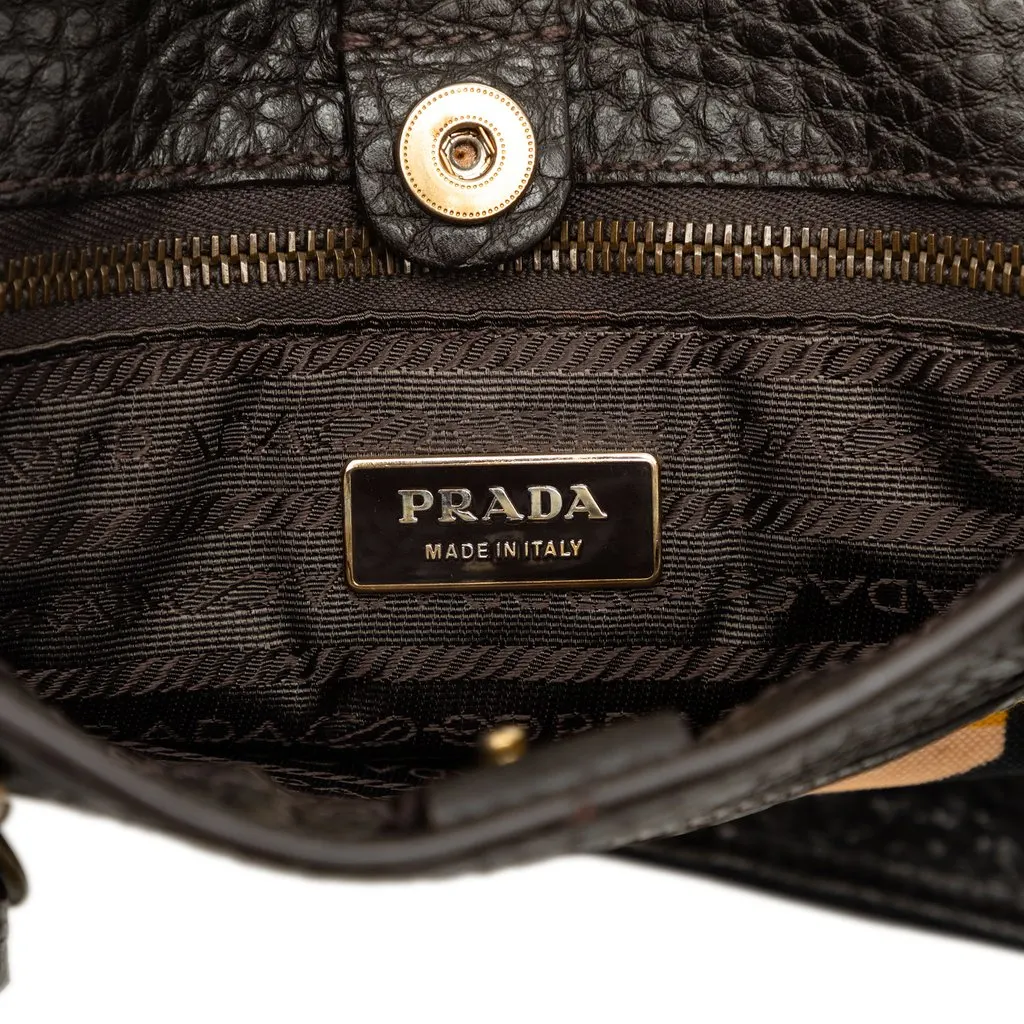 Prada Printed Canvas and Leather Tote Brown Very good - Box View