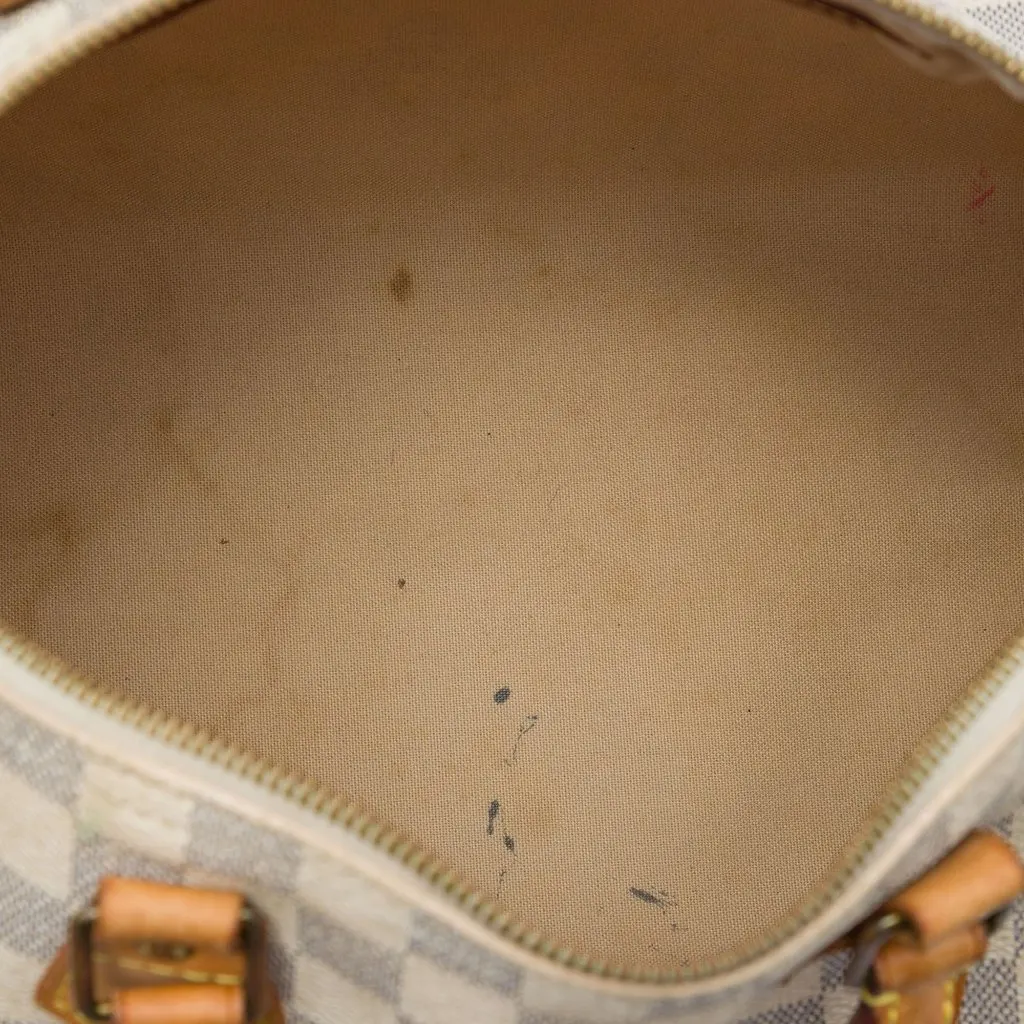 Louis Vuitton Damier Azur Speedy 30 White Canvas Good - Model View