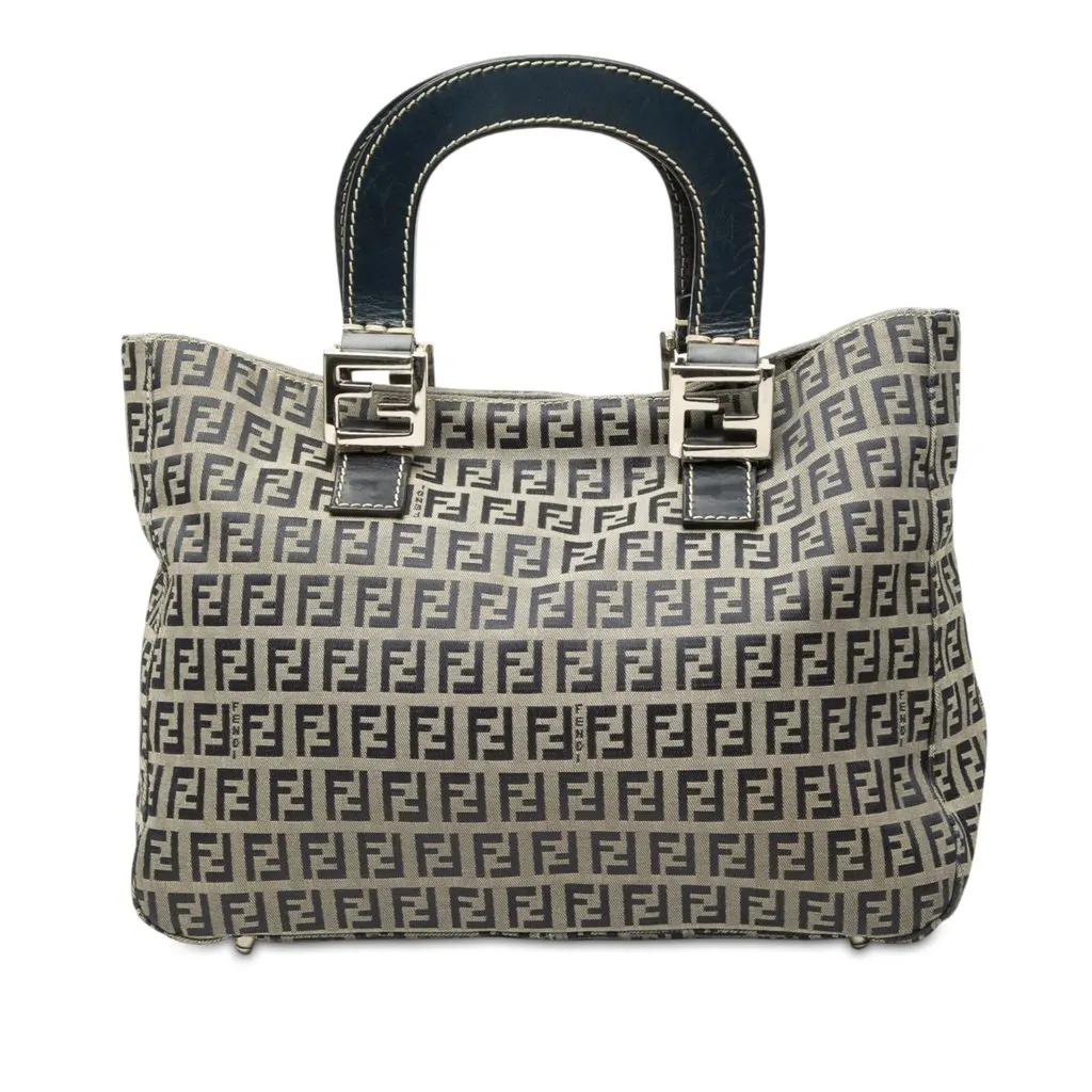 Fendi Small Zucchino Canvas Twins Tote MultiColor Very good - Front View