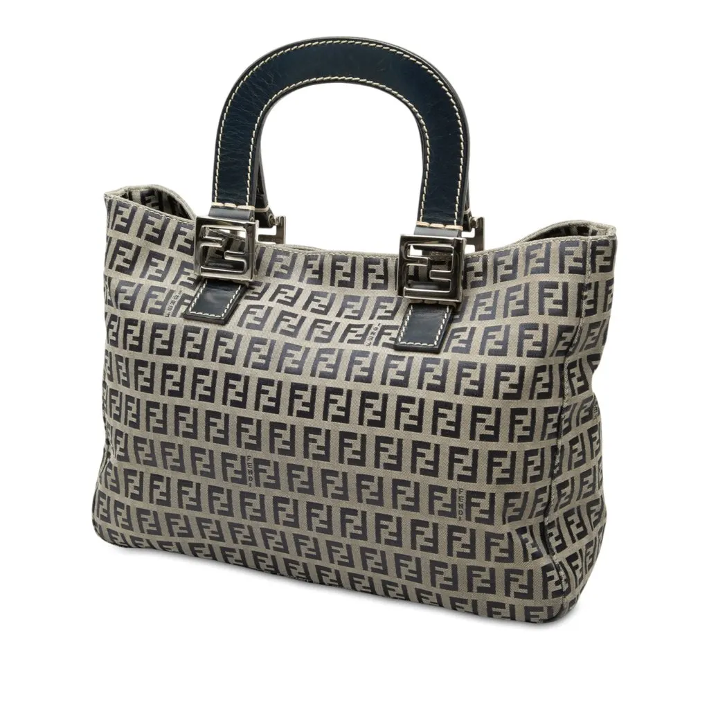 Fendi Small Zucchino Canvas Twins Tote MultiColor Very good - Back View