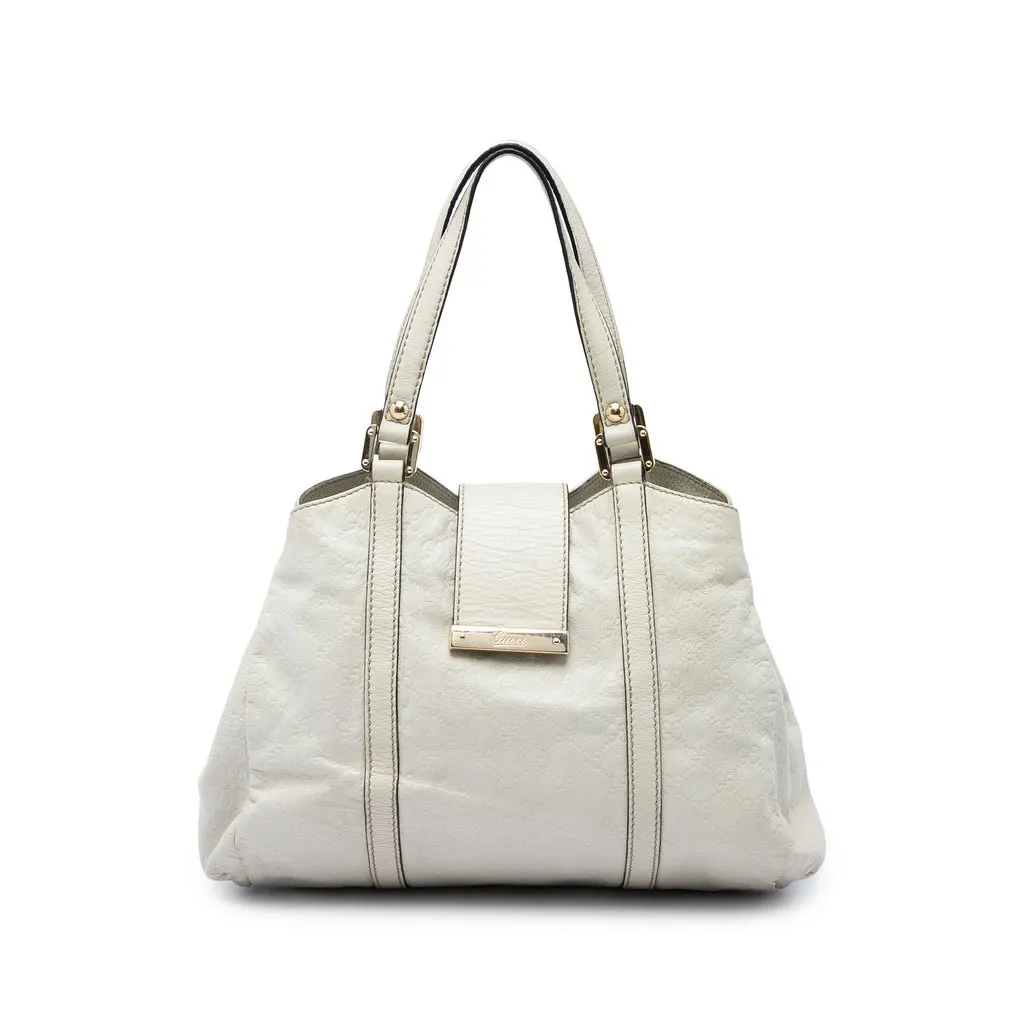 Gucci Guccissima New Ladies Tote White Leather Very good - Front View