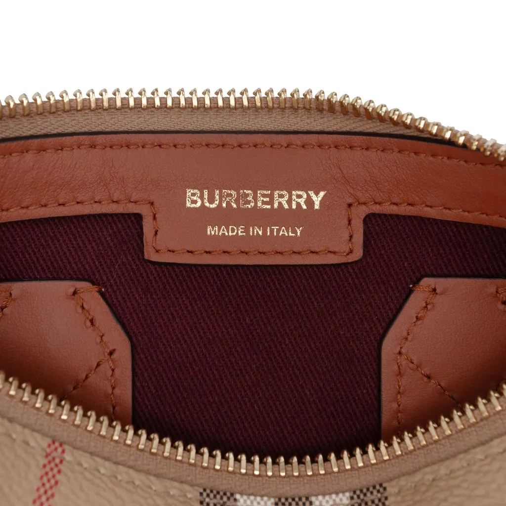 Burberry Mini House Check Coated Canvas Bowling Bag Brown Very good - Box View
