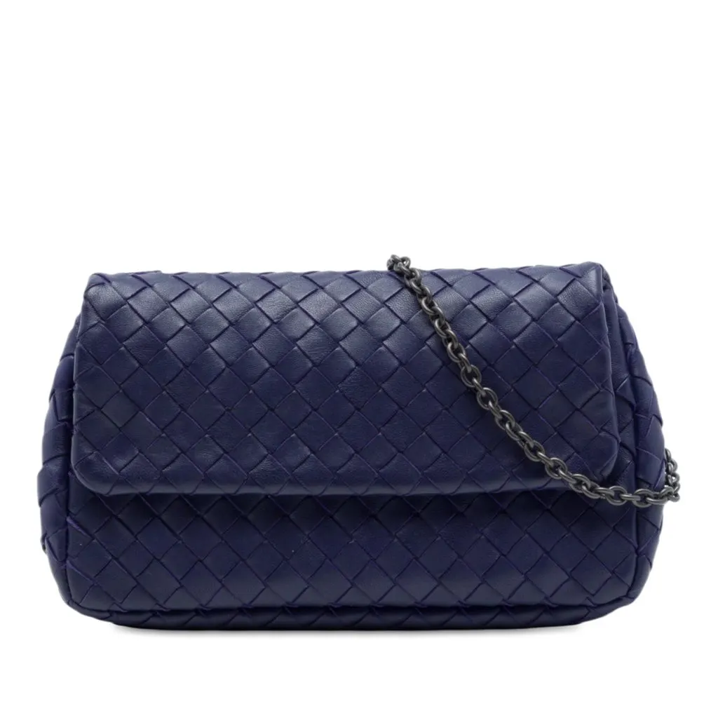 Bottega Veneta Mini Nappa Intrecciato Expandable Chain Flap Crossbody