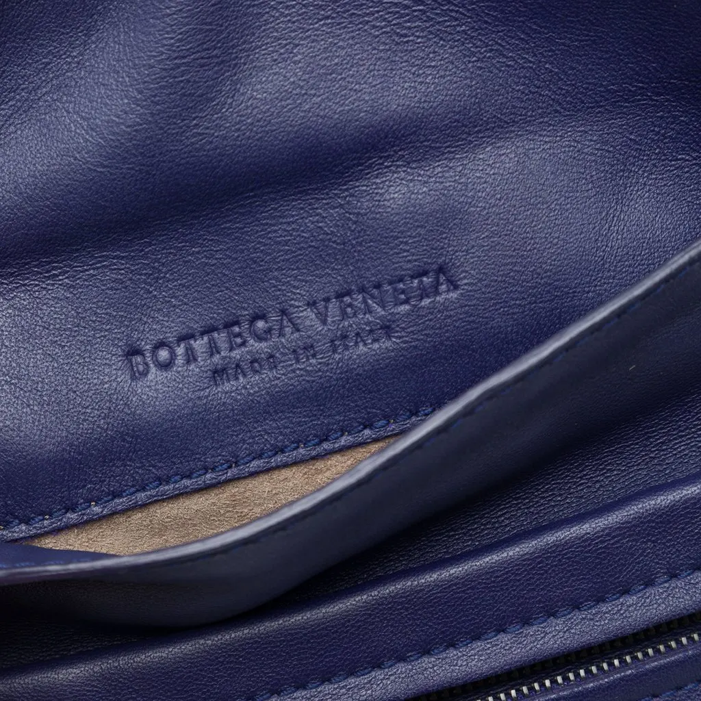 Bottega Veneta Mini Nappa Intrecciato Expandable Chain Flap Crossbody Purple Leather Very good - Box View