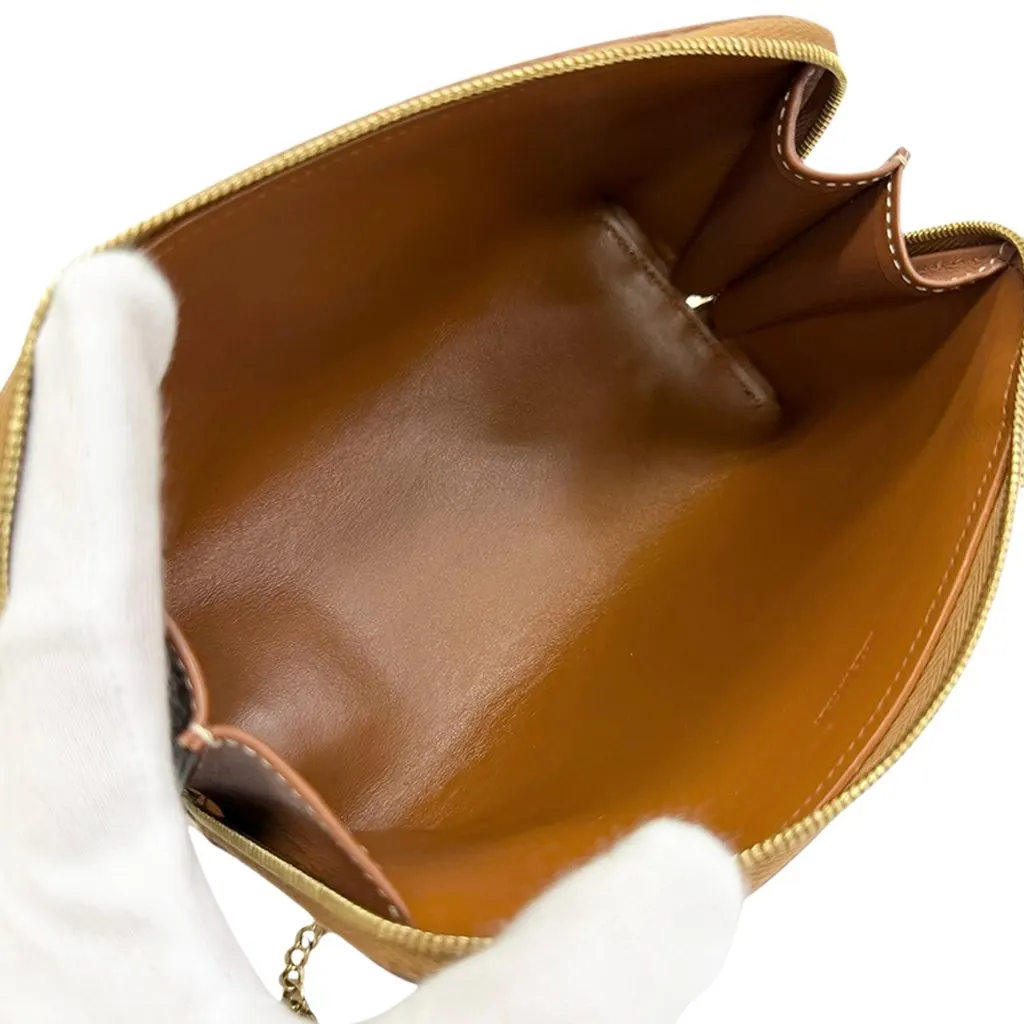 Celine Smooth Calfskin Cuir Triomphe Clutch on Chain Brown Leather Very good - Model View